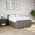 Cama box spring con colchón tela gris taupe 140x190