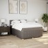 Cama box spring con colchón tela gris taupe 140x200
