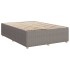 Cama box spring con colchón tela gris taupe 140x200