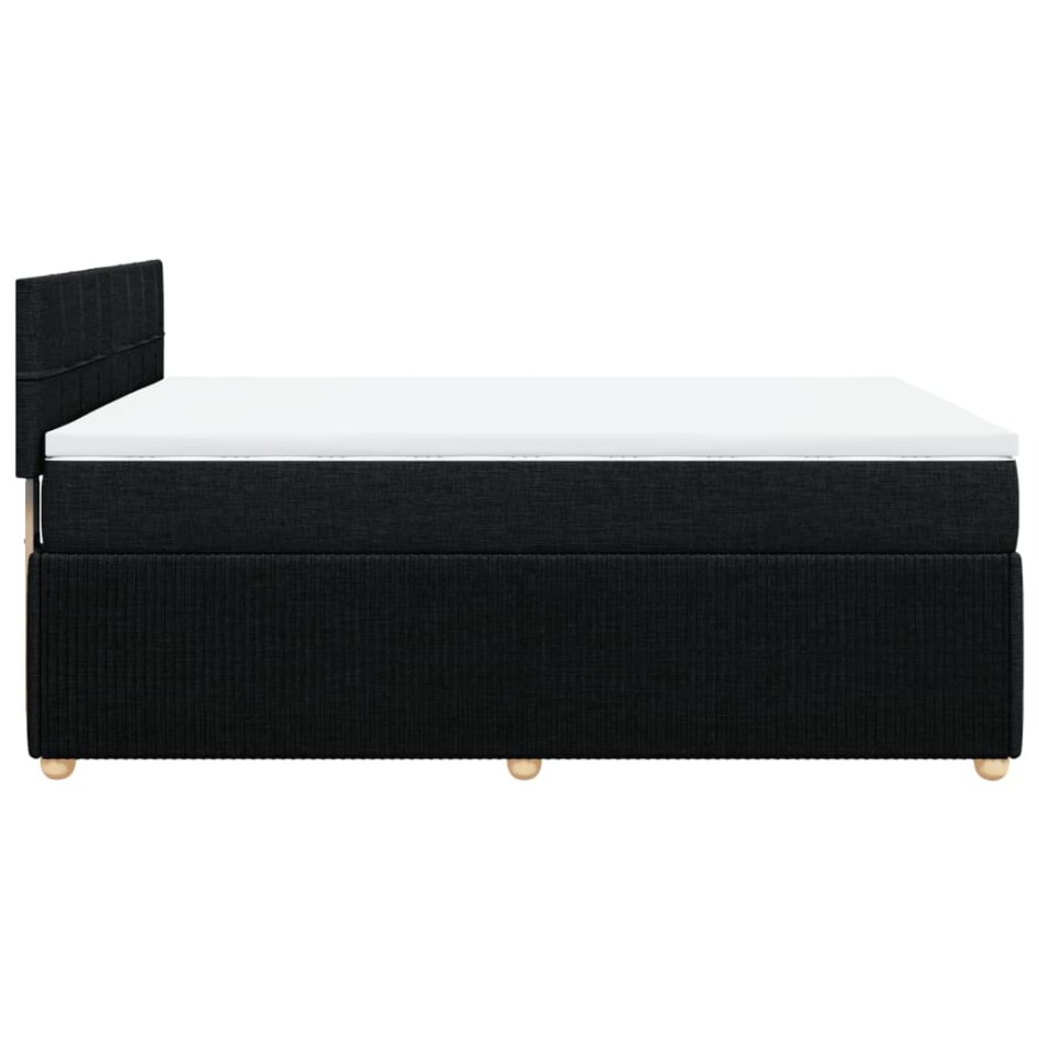 Cama box spring con colchón tela negro 140x200