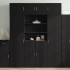 Armario de madera de ingeniería negro 80x42,5x225