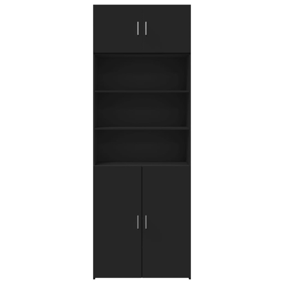 Armario de madera de ingeniería negro 80x42,5x225