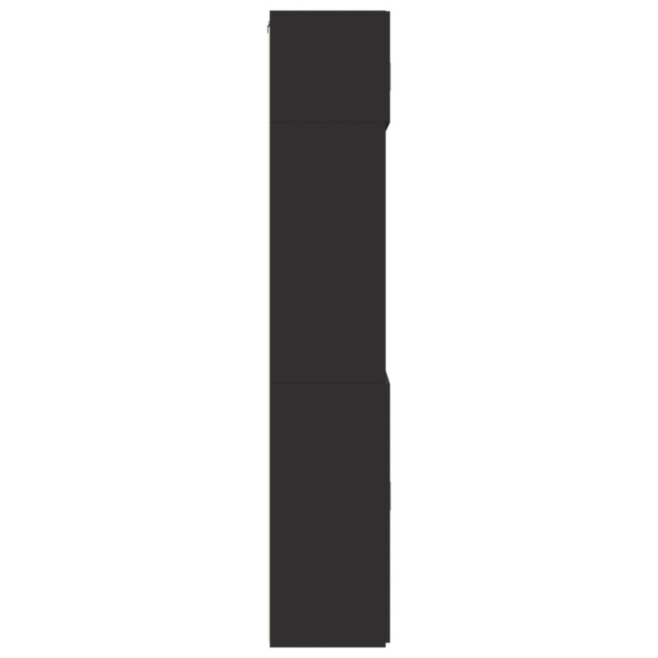 Armario de madera de ingeniería negro 80x42,5x225