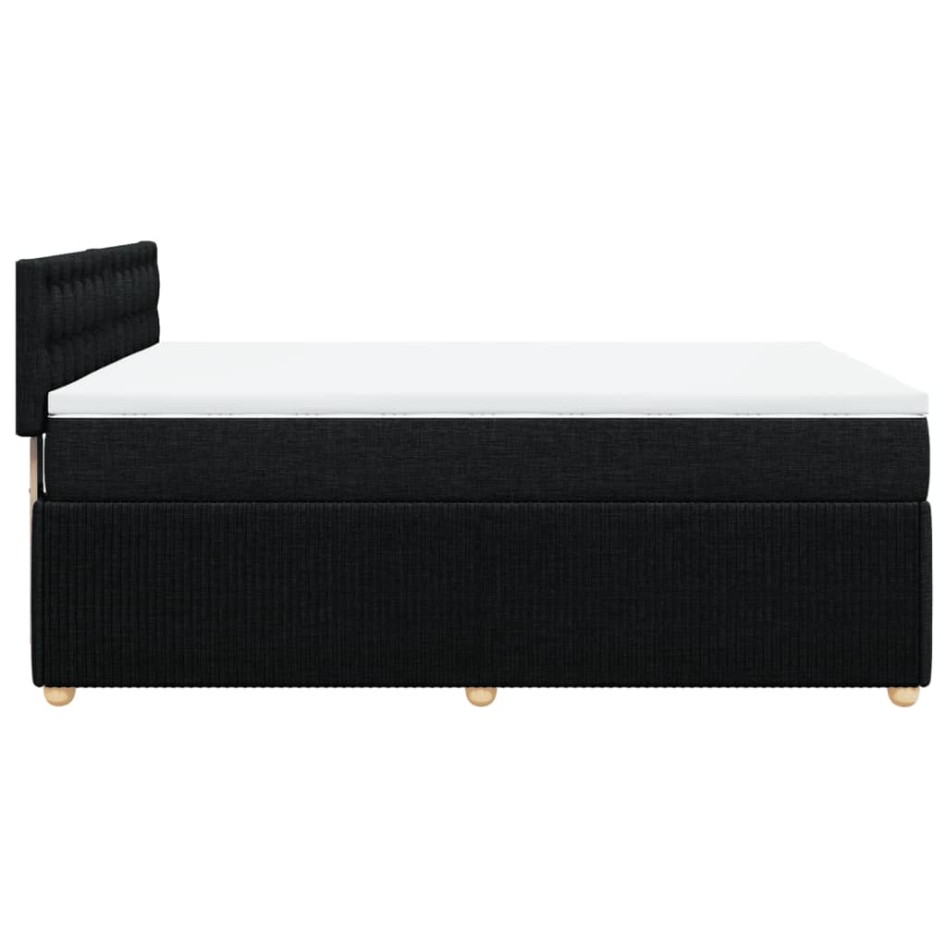 Cama box spring con colchón tela negro 140x200