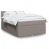 Cama box spring con colchón tela gris taupe 140x200