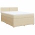 Cama box spring con colchón tela color crema 160x200