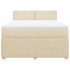 Cama box spring con colchón tela color crema 160x200