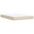Cama box spring con colchón tela color crema 160x200