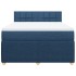 Cama box spring con colchón tela azul 160x200