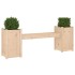 Banco con jardineras madera maciza de pino 180x36x63