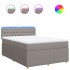 Cama box spring con colchón tela gris taupe 160x200
