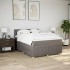 Cama box spring con colchón tela gris taupe 160x200