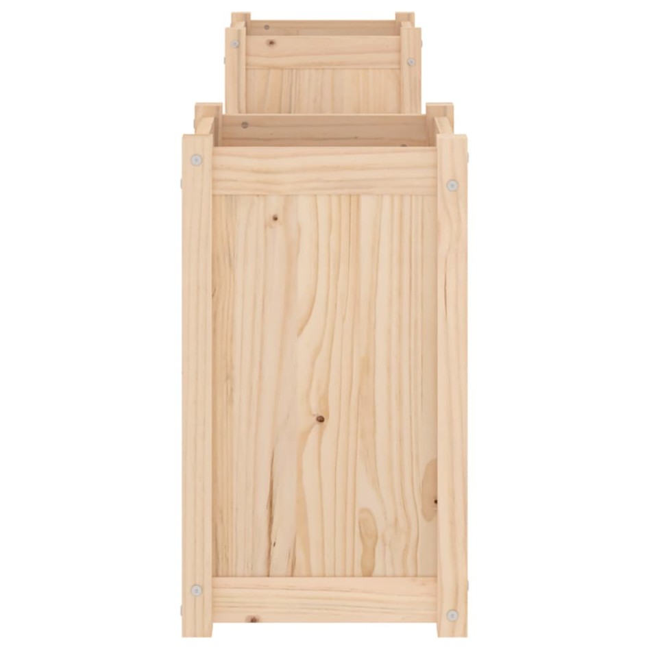 Banco con jardineras madera maciza de pino 180x36x63