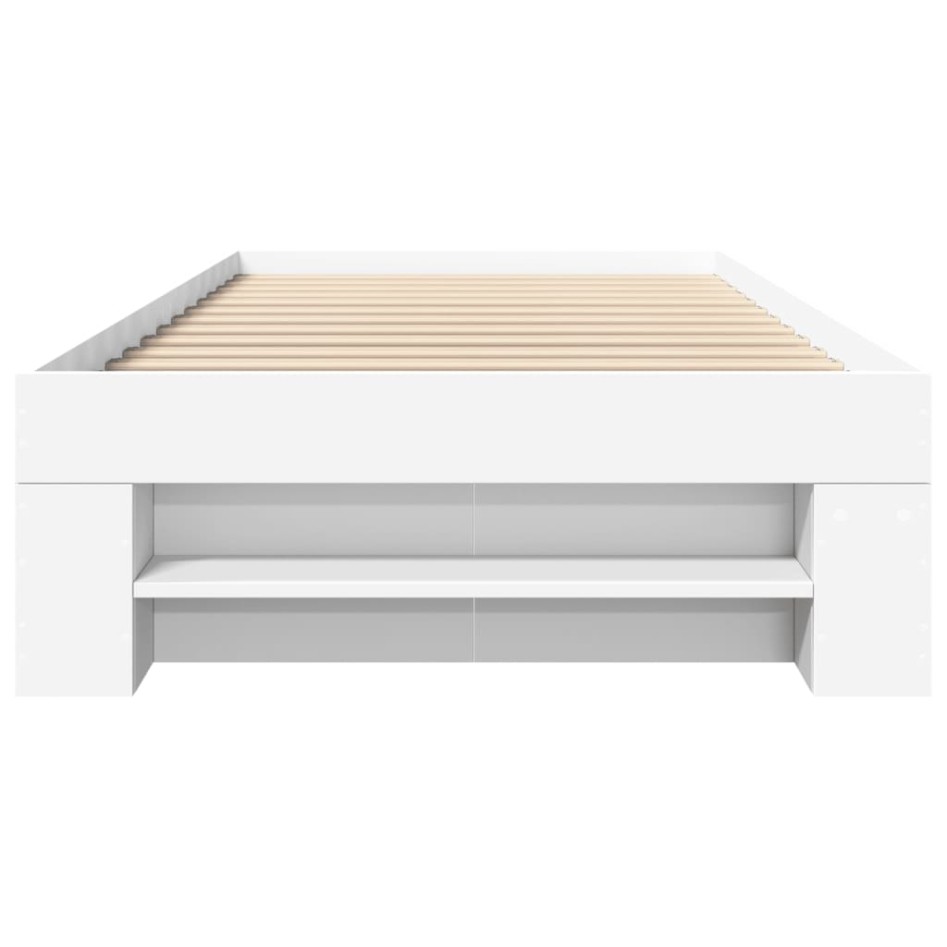 Estructura de cama madera de ingeniería blanca 100x200