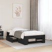 Estructura de cama madera de ingeniería negra 90x200 cm