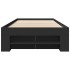 Estructura de cama madera de ingeniería negra 90x200