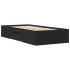 Estructura de cama madera de ingeniería negra 90x200
