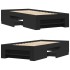 Estructura de cama madera de ingeniería negra 90x200