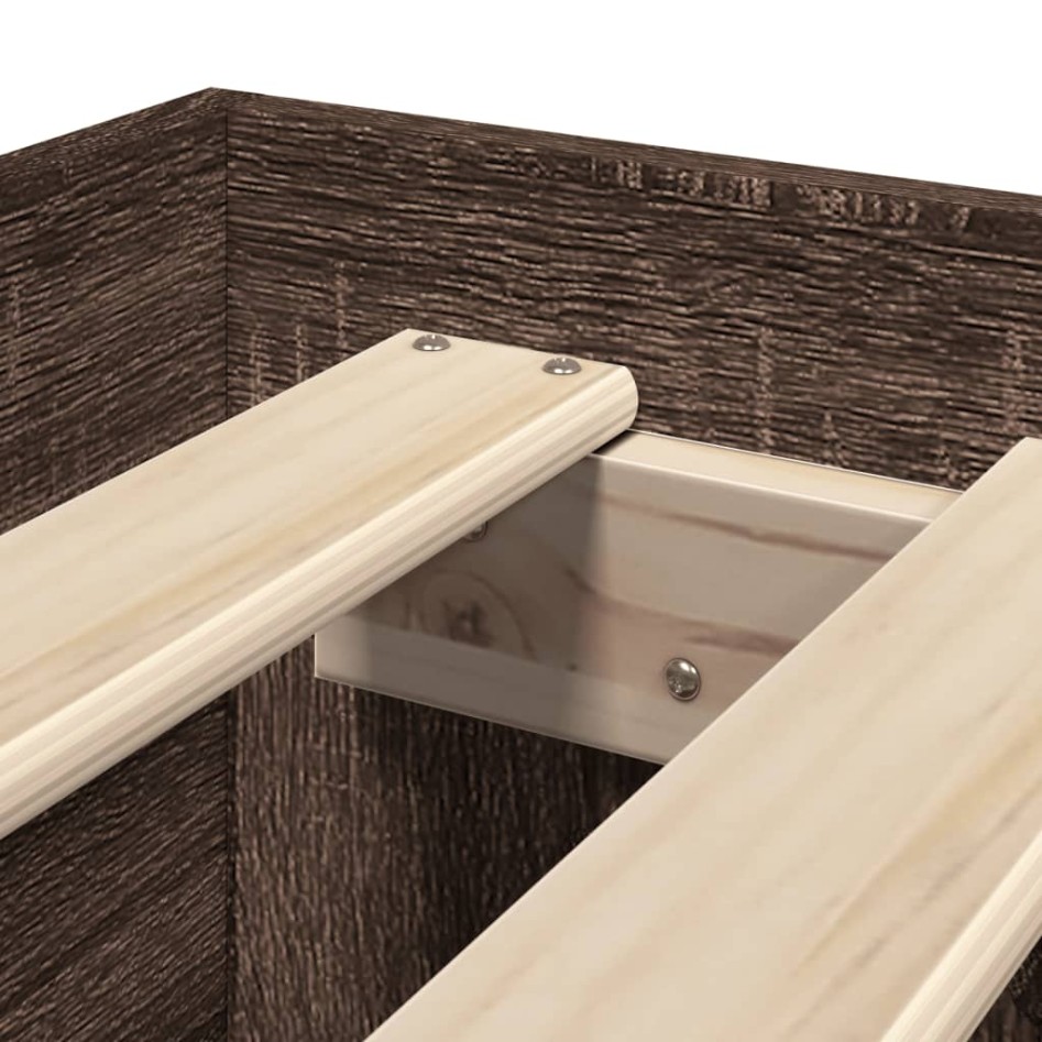 Estructura de cama sin colchón madera marrón roble 90x200