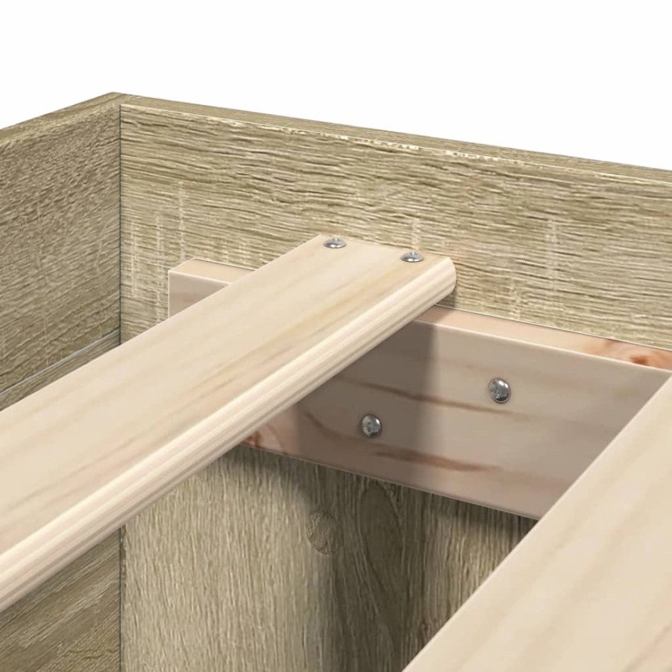 Estructura de cama sin colchón roble Sonoma 200x200
