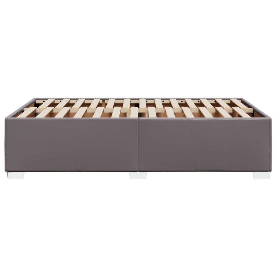 Estructura de cama sin colchón cuero sintético gris 120x190