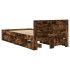 Cama con cabecero madera de ingeniería roble ahumado 100x200