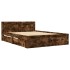 Cama con cabecero madera de ingeniería roble ahumado 140x190