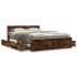 Cama con cabecero madera de ingeniería roble ahumado 140x190
