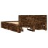 Cama con cabecero madera de ingeniería roble ahumado 140x190