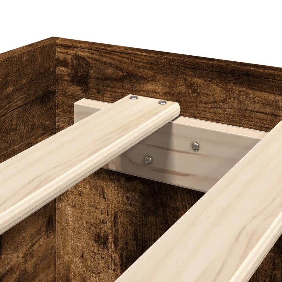 Cama con cabecero madera de ingeniería roble ahumado 140x190