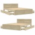 Cama con cabecero madera de ingeniería roble Sonoma 120x190