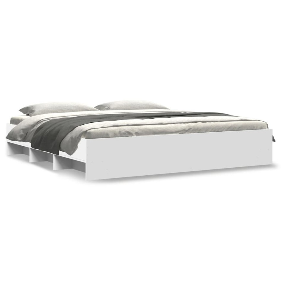 Estructura de cama madera de ingeniería blanca 200x200