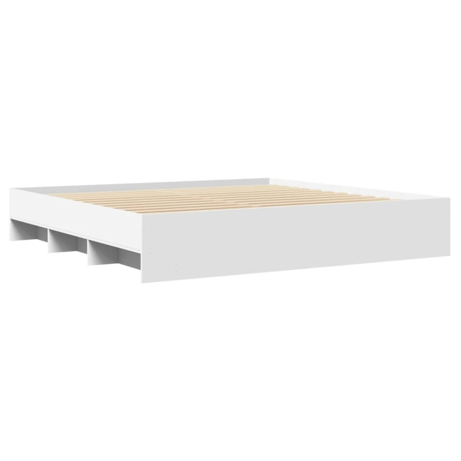 Estructura de cama madera de ingeniería blanca 200x200