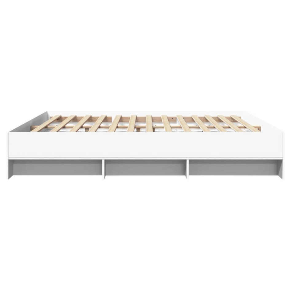 Estructura de cama madera de ingeniería blanca 200x200