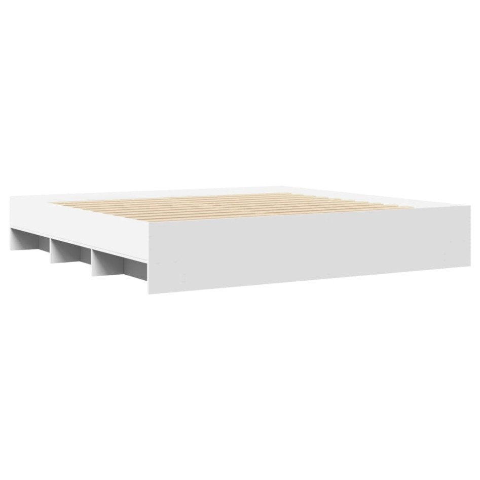 Estructura de cama madera de ingeniería blanca 200x200