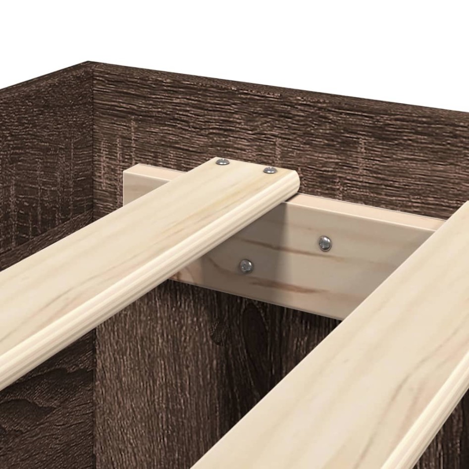 Estructura de cama sin colchón roble marrón 200x200