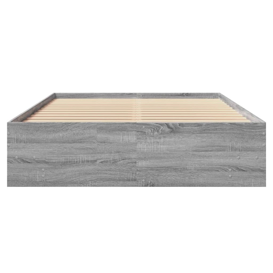 Estructura de cama madera de ingeniería gris Sonoma 120x200