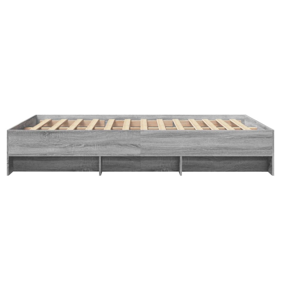 Estructura de cama madera de ingeniería gris Sonoma 120x200