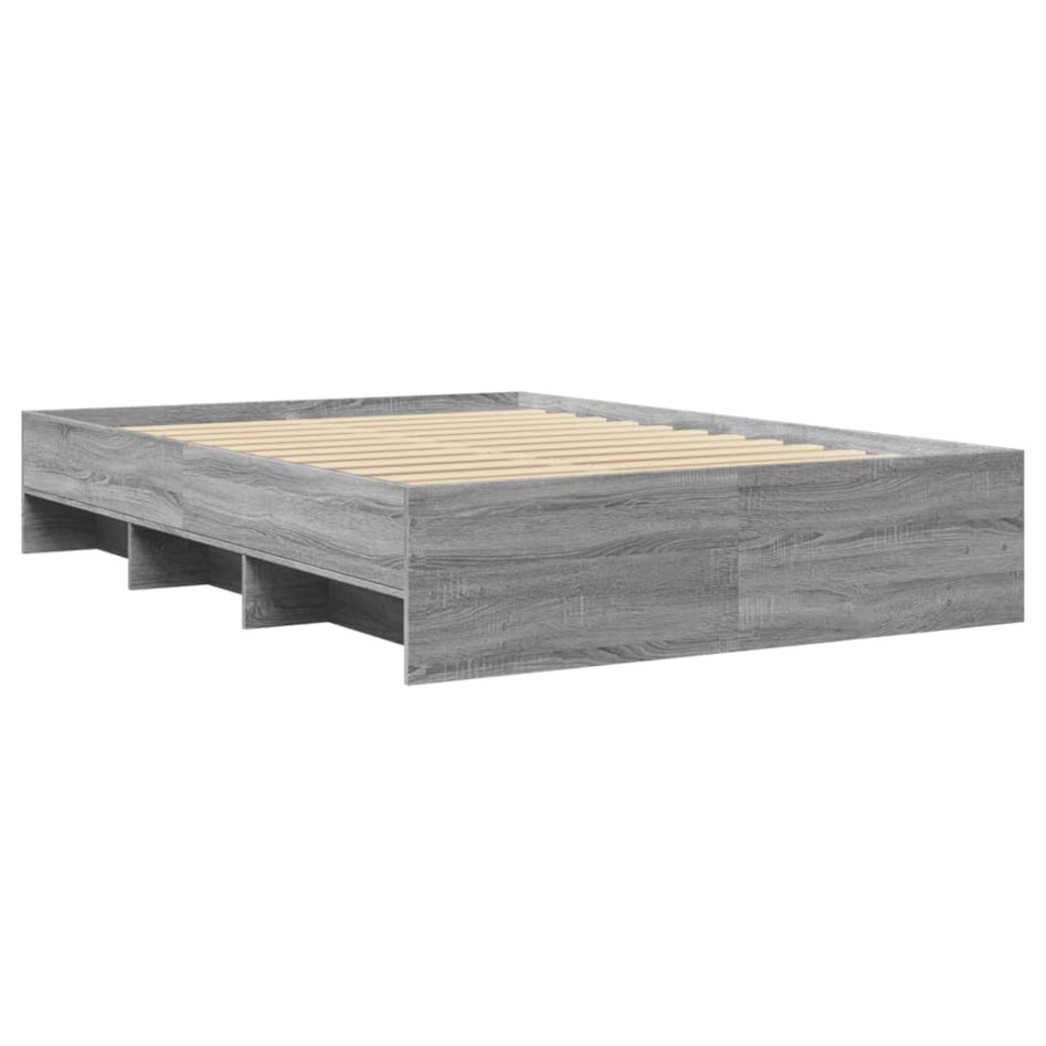 Estructura de cama madera de ingeniería gris Sonoma 120x200