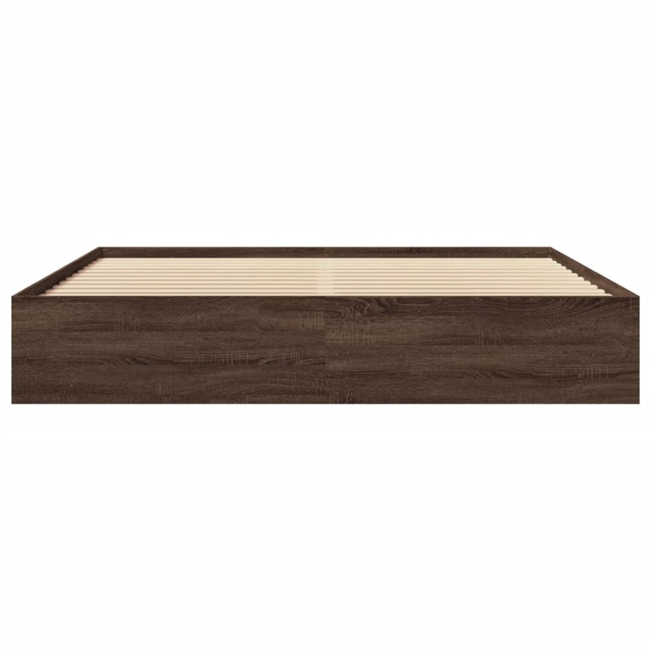 Estructura de cama sin colchón marrón roble 180x200