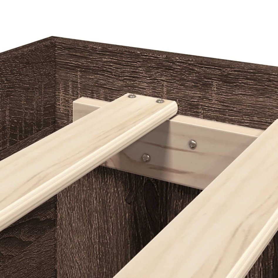 Estructura de cama sin colchón marrón roble 180x200