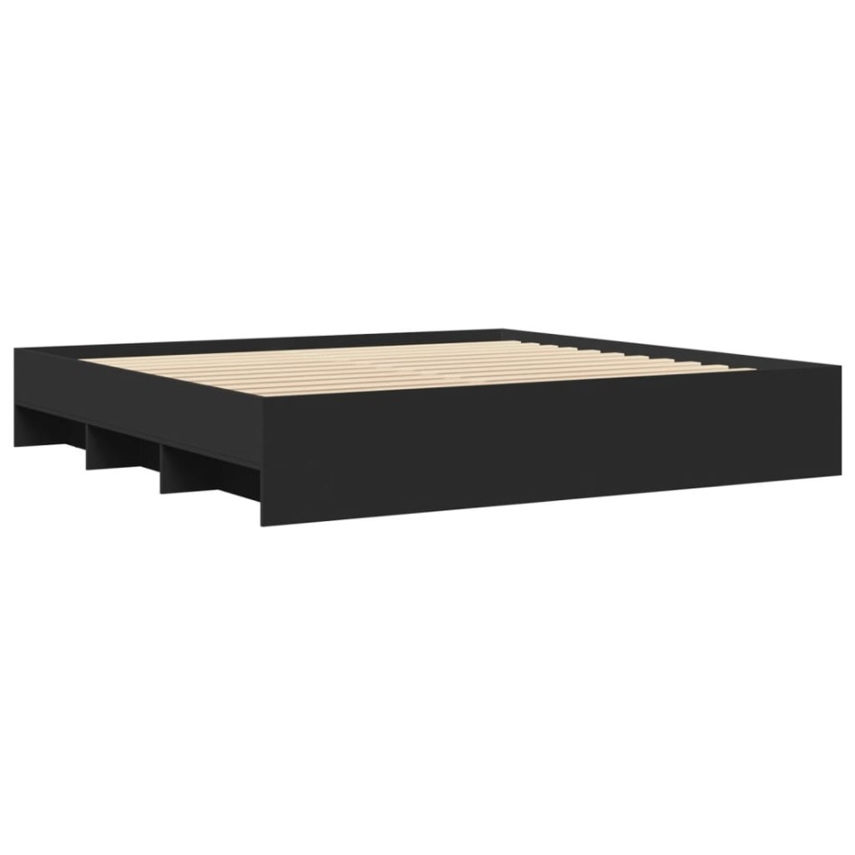 Cama sin colchón negro 180x200 cm madera de