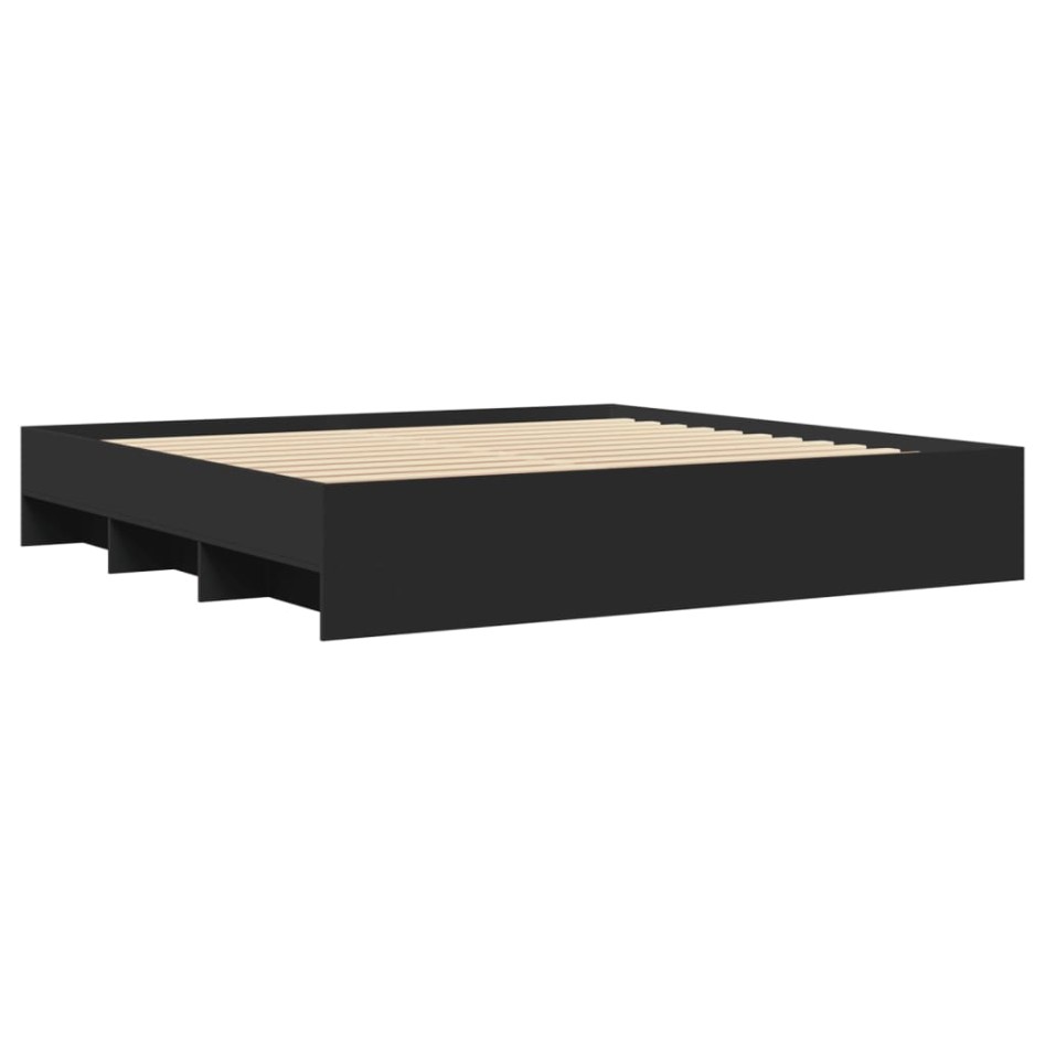 Cama sin colchón negro 180x200 cm madera de