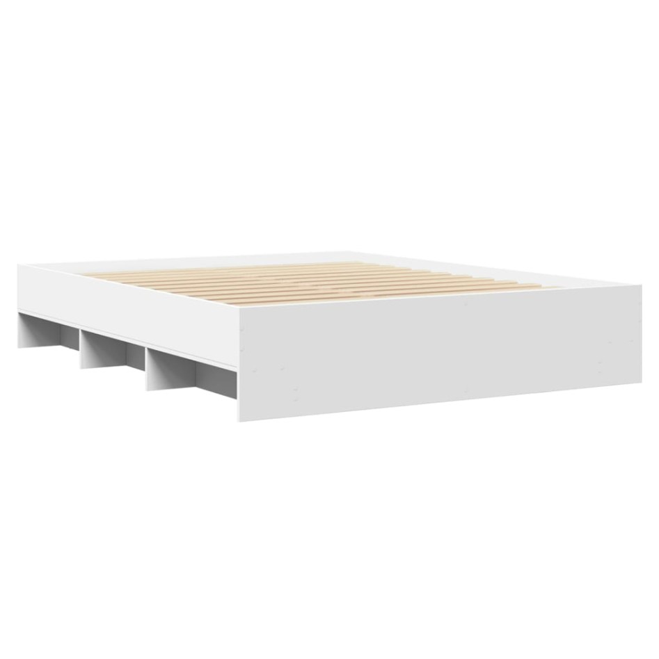 Estructura de cama madera de ingeniería blanca 150x200
