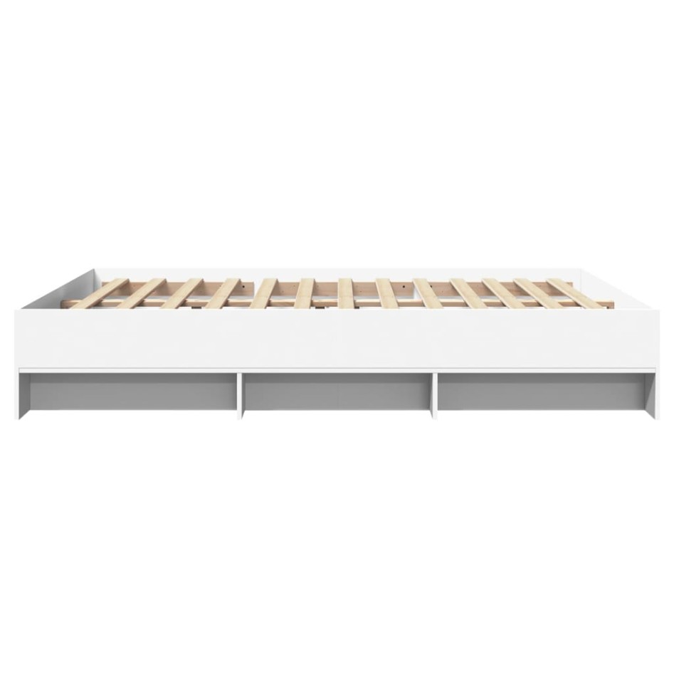 Estructura de cama madera de ingeniería blanca 150x200