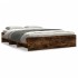 Estructura de cama sin colchón madera roble ahumado 150x200