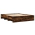 Estructura de cama sin colchón madera roble ahumado 150x200