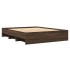 Estructura de cama sin colchón madera marrón roble 150x200