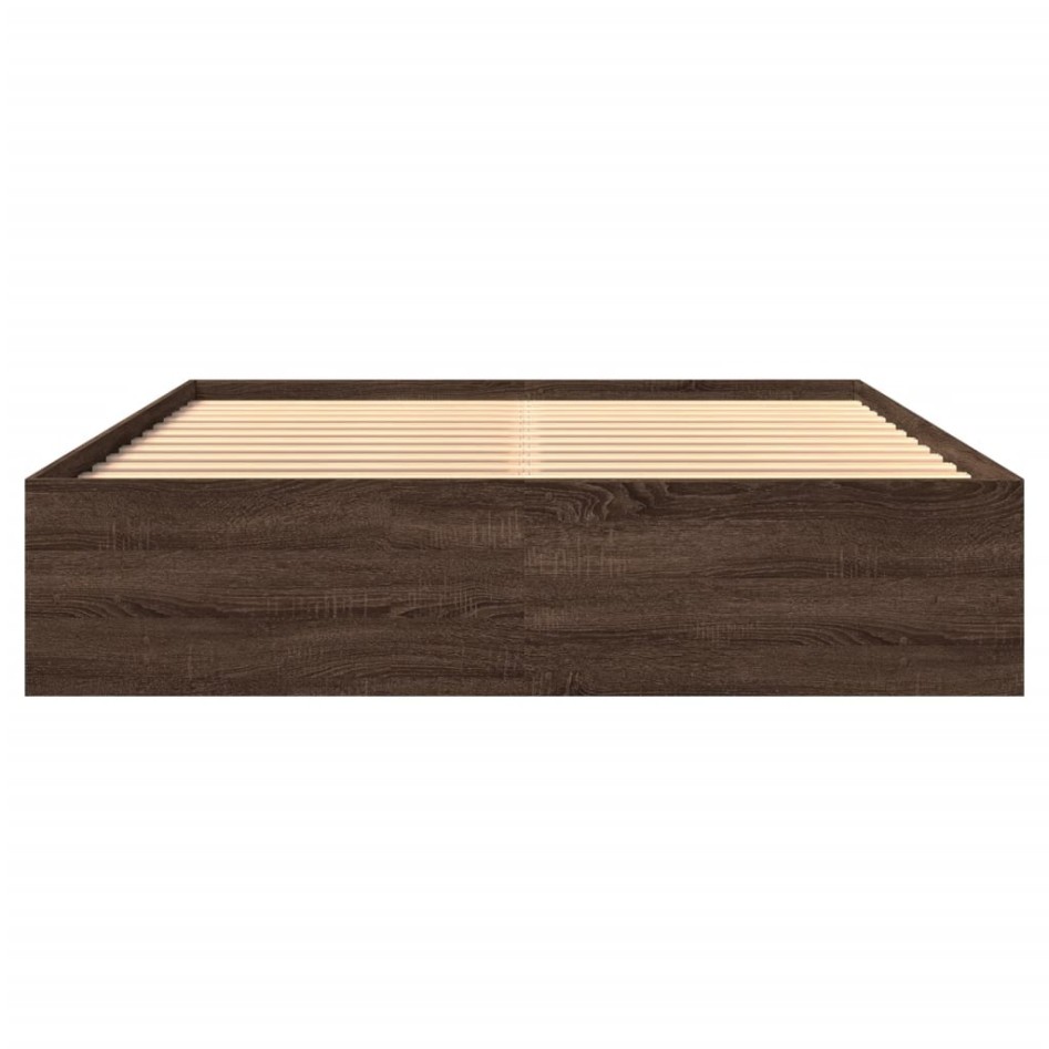 Estructura de cama sin colchón madera marrón roble 150x200