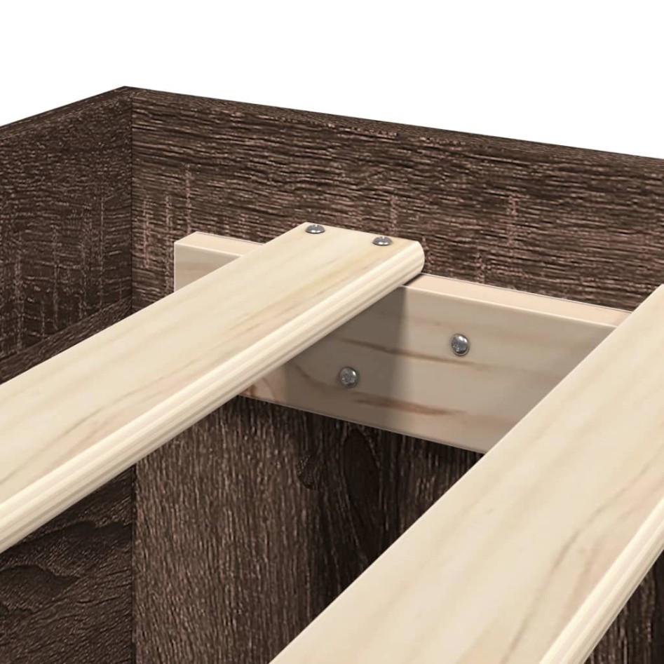 Estructura de cama sin colchón madera marrón roble 150x200